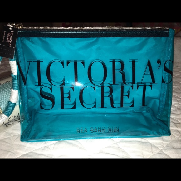 🌴☀️NWT VS PINK SEA SAND SUN COSMETIC BAG & BLANKET☀️🌴